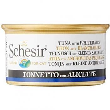Schesir Cat Food Tuna with Anchovies in Gelatin, 1 Can x 85 g