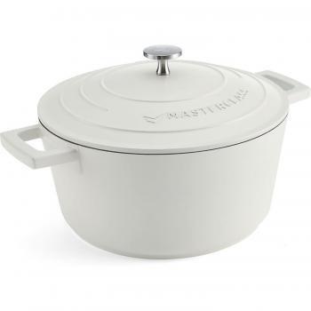 Cacerola mediana MasterClass de 4 L/24 cm, aluminio fundido ligero, apta para inducción y horno, color crema