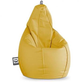 Puff Pera Polipiel Mostaza XL Happers - Cómodo, Ligero y Resistente