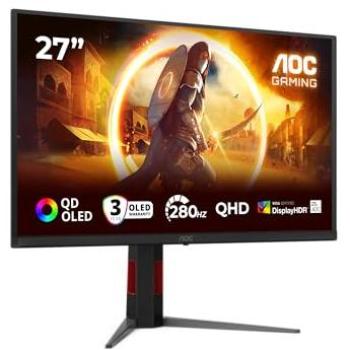 Monitor Gaming AOC G4 Q27G4ZD 27 QD-OLED 2560x1440 280Hz 1ms Ajustable Negro/Rojo
