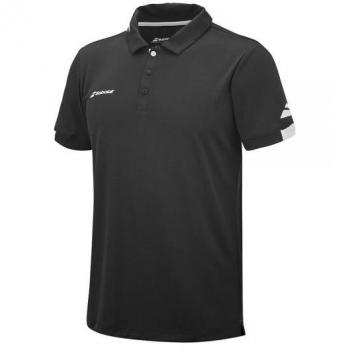 Polo Babolat Play Negro para Hombre, de manga corta, diseñado para pádel