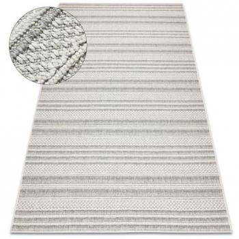 Alfombra Jersey 19233 Gris Boho 140x190 cm - Estructural, Lazo Beige, Interior y Exterior