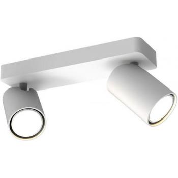 Lámpara de techo Spot Fusion blanco mate con 2 bombillas de 12,8 cm GU10