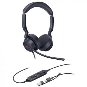 Auriculares Yealink UH44 Dual UC con cable USB-C/A para oficina y cancelación de ruido, negros