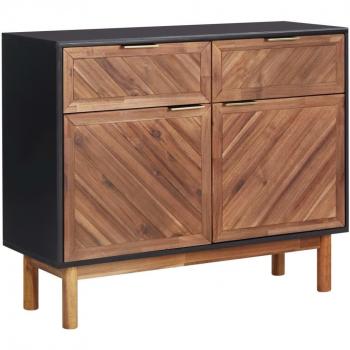 Aparador de madera maciza de acacia y MDF 90x33,5x75 cm