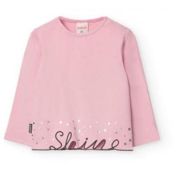 Camiseta de bebé niña de algodón con cuello redondo y manga larga Boboli - AW24219013
