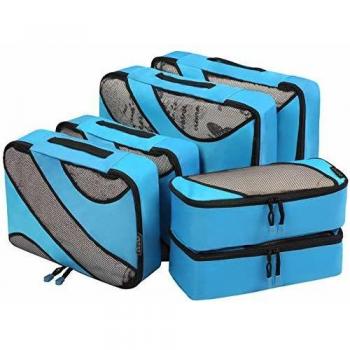 Amazon Brand - Eono Organizadores de Viaje Cubos de Embalaje Organizadores para Maletas Travel Packing Cubes Equipaje de Viaje Organizadores Organizadores para el Equipaje - Azul, 6-Pcs