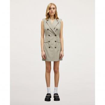 Vestido sin mangas con doble botonadura