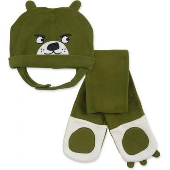 Conjunto de niño Tuc Tuc con gorro y bufanda polar con cara de oso