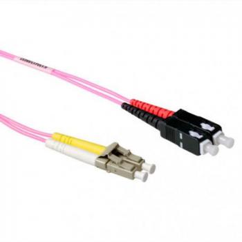 Cable de Fibra Óptica Multimodo 50/125 OM4 Duplex LSZH con Conectores LC/SC - 1,00 m