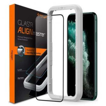 Protector de Pantalla de Vidrio Templado Spigen AlignMaster Full Cover para iPhone 11 Pro Max - Negro