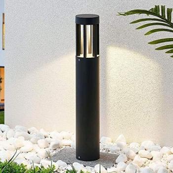 Lindby Iluminación LED de senderos Jordis en gris oscuro, Lámpara para exterior 'Jordis' (Moderno) en Negro hecho de Aluminio, 1 llama, baliza