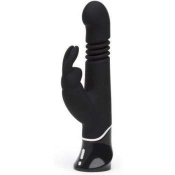 Fifty Shades of Grey Greedy Girl Thrusting Rabbit Vibrator - Black, G-Spot stimulation, thrusting action, dual motors, waterproof design, multiple vibration settings
