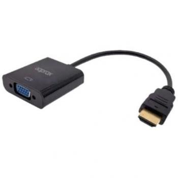 Approx APPC11V3 Adaptador HDMI Macho a VGA Hembra con Audio y Alimentación, Resoluciones Soportadas 1920x1200 / 60Hz y 1920x1080 / 60Hz