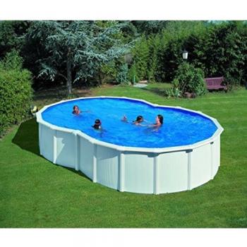 GRE - Piscina ocho modelo VARADERO con pared de acero blanco - 640x390x120