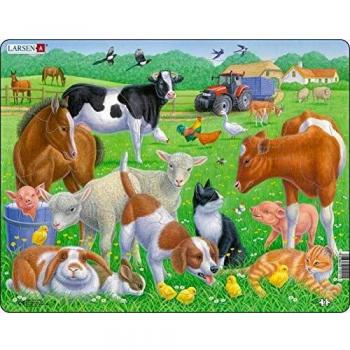 Puzzle Maxi de Animales de Granja y Mascotas - 15 Piezas