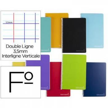 Cuaderno espiral Liderpapel Witty con tapa dura, 80 hojas de 75g rayado Montessori de 3,5mm - Colores surtidos