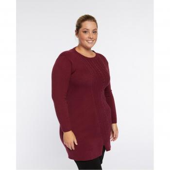 Jersey de mujer largo con detalles trenzados