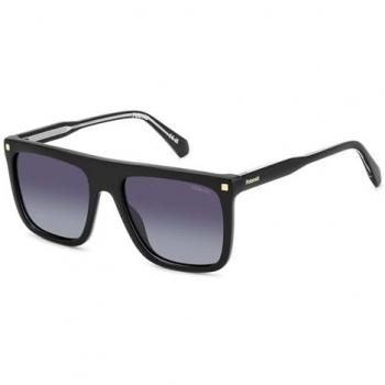 Polaroid PLD 4166/S/X Stylish Polarized Sunglasses with Grey Lens for Men, Black, Size 56 MM