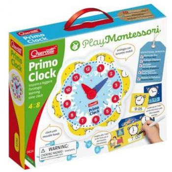 Quercetti-0624 Primo Clock - Juego Educativo de Aprendizaje Montessori para Niños