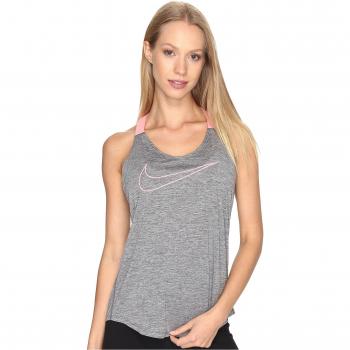 Nike W Nk Brthe Tank Elastka Grx Sw Camiseta sin Mangas, Mujer, Gris