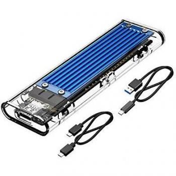 ORICO Carcasa NVMe SSD 10Gbps USB3.1 Gen2 Caja de Disco Duro Externo con UASP y Trim,con C to C y C to A Cables, para PCI-E M-Key 2280, 2260, 2242, 2230 SSD