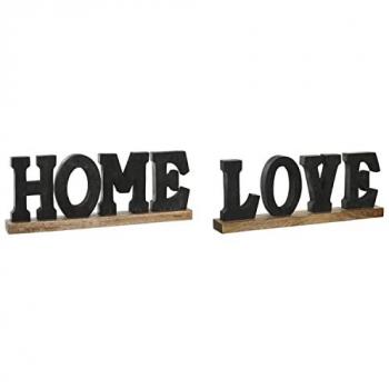 Figura Decorativa DKD Home Decor Negro Marrón 40 x 5 x 15 cm (2 Unidades)