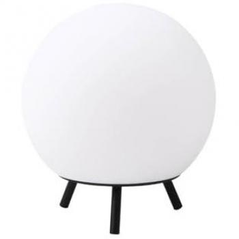 Lámpara de mesa LED recargable Aurilia, blanca/negra, hierro, IP44, dimmable