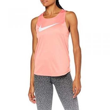 NIKE W Nk Swoosh Run Tank Camiseta sin Mangas, Mujer, Pink Quartz/White, XS