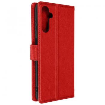 Funda para Samsung Galaxy A14 con Tarjetero y Soporte de Vídeo en Color Rojo