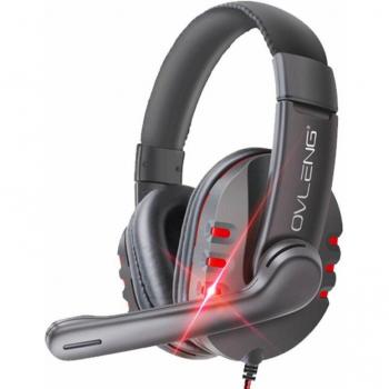 Auriculares Gaming con Cable, Sonido Envolvente y Graves Profundos, Micrófono Incluido para PS4/Nintendo Switch/Xbox One/PC
