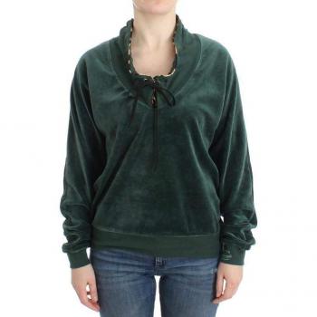 Roberto Cavalli Women Velvet Cotton Sweater - Green - Size S (IT42|M)