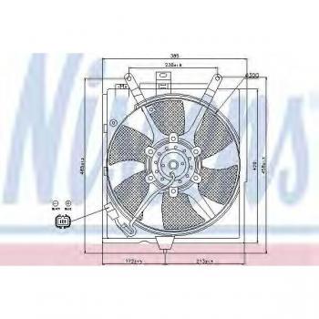 Ventilador de radiador NISSENS 85299 con bastidor, sin controlador incorporado, 300 mm, 12 V, 94 W