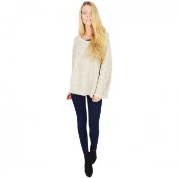 Armario de la mujer gruesa invierno forro polar Full Longitud Leggings turquesa azul marino 48