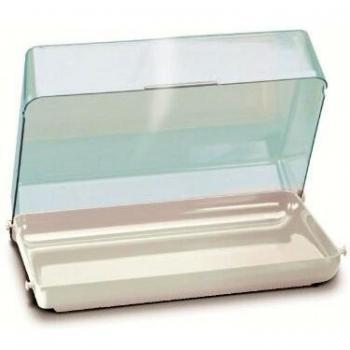 Vetrina Expositora Rectangular Giganplast de Plástico Blanco y Transparente 43x30 h 14 cm