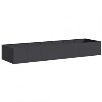 vidaXL Black Steel Planter Box 280x80x40 cm for Gardens and Patios