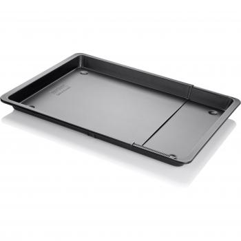 Placa horno extensible Zenker Negro Metalizado de 37 a 52 cm con revestimiento antiadherente Teflon, ideal para asados y repostería