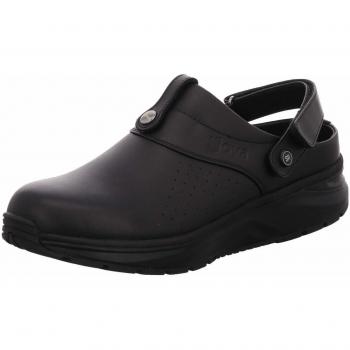 IQ SR Black Leather Men's Comfort Clogs