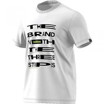 adidas M Dist Fnt T Camiseta, Hombre, Blanco/Negro, L