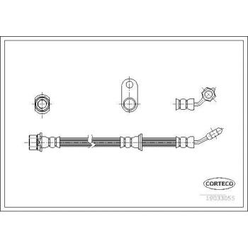 Latiguillo de freno CORTECO 19033055 - Latiguillo de freno, fabricado por CORTECO, modelo 19033055, diseñado para proporcionar un rendimiento óptimo en sistemas de frenos, resistente a la