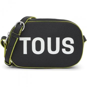 BANDOLERA DE MUJER TOUS LYNN CON LOGO EN PIEL NEGRA
