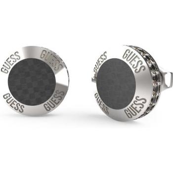 Pendientes de hombre Guess Racer Tag en acero plateado con diseño deportivo
