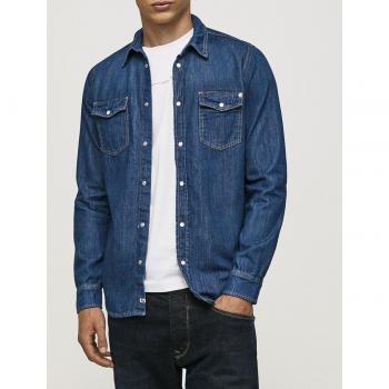 Camisa vaquera Pepe Jeans PM307509VT1 para hombre en color azul oscuro
