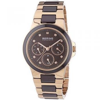 Reloj Bering 32237-765 Mujer Cuarzo Analógico 37mm Acero Inoxidable Oro Rosa Cerámica Resistente al Agua 3 ATM