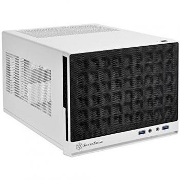 SilverStone SST-SG13WB - Carcasa de ordenador compacta cubo Sugo Mini-ITX, Panel frontal de rejilla, negro blanco