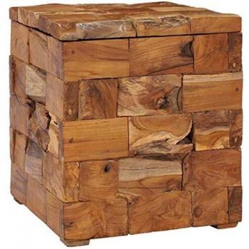 vidaXL Storage Stool Solid Teak Wood