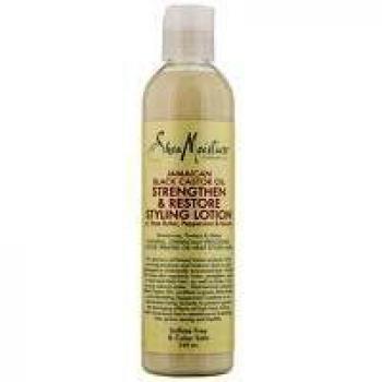 Loción de peinado restauradora y fortalecedora con aceite de ricino negro de Jamaica Shea Moisture, 237 ml