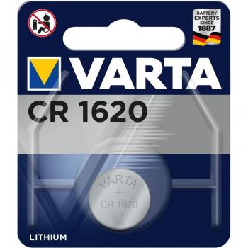Batería de Litio CR1620 Varta 06620 101 401 - 3V, diámetro de 16mm, grosor de 2.0mm, capacidad de 70mAh, ideal para dispositivos electrónicos como