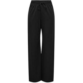 Pantalón de Tela Recto Only Jany Negro con Cintura Elástica para Mujer - Talla S