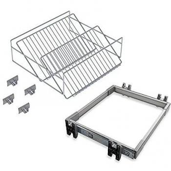 Kit de guía y zapatero auxiliar Keeper Emuca para módulo 600mm en acabado anodizado mate